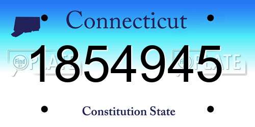 1854945 Connecticut License Plate