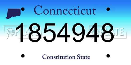 1854948 Connecticut License Plate