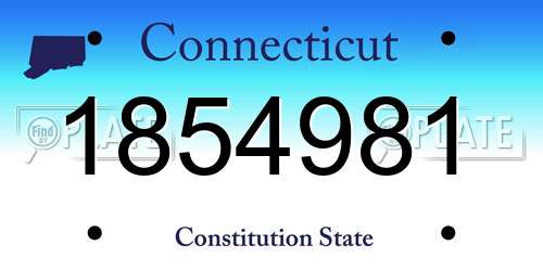 1854981 Connecticut License Plate