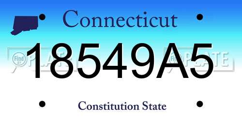 18549A5 Connecticut License Plate