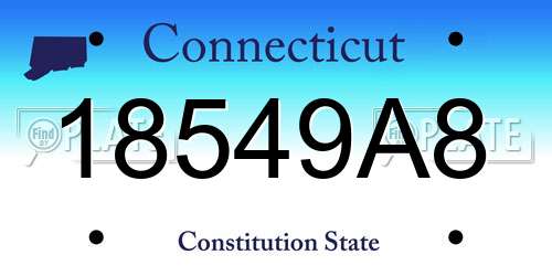 18549A8 Connecticut License Plate