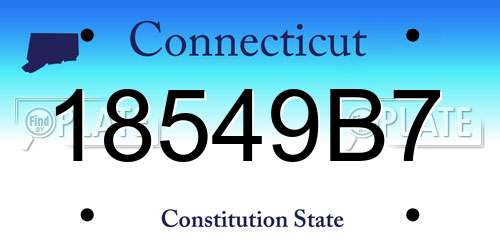18549B7 Connecticut License Plate
