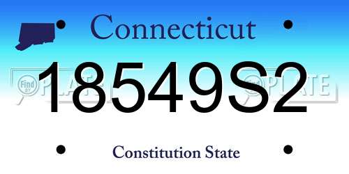 18549S2 Connecticut License Plate