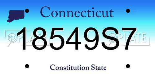 18549S7 Connecticut License Plate