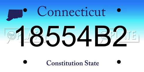 18554B2 Connecticut License Plate