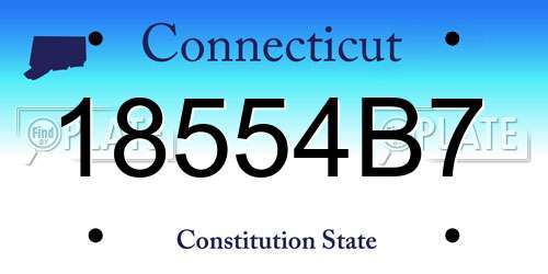 18554B7 Connecticut License Plate