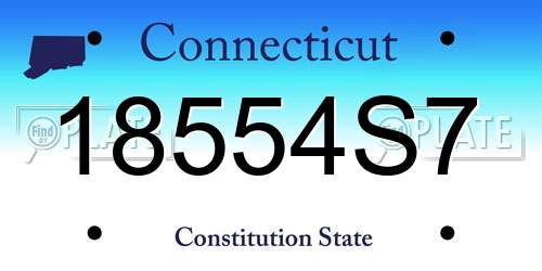 18554S7 Connecticut License Plate
