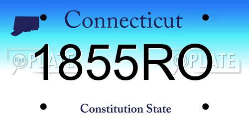 1855RO Connecticut License Plate