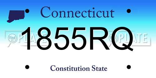 1855RQ Connecticut License Plate