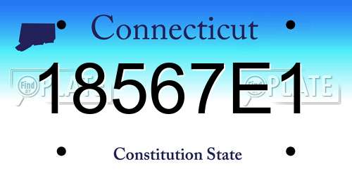 18567E1 Connecticut License Plate