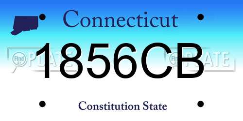 1856CB Connecticut License Plate