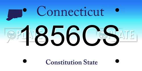 1856CS Connecticut License Plate