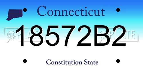 18572B2 Connecticut License Plate