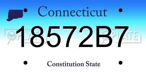 18572B7 Connecticut License Plate