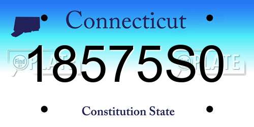 18575S0 Connecticut License Plate
