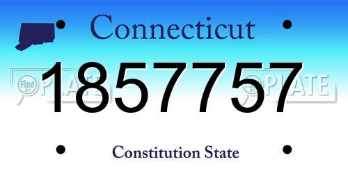 1857757 Connecticut License Plate