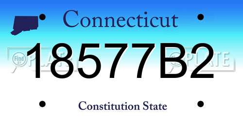 18577B2 Connecticut License Plate