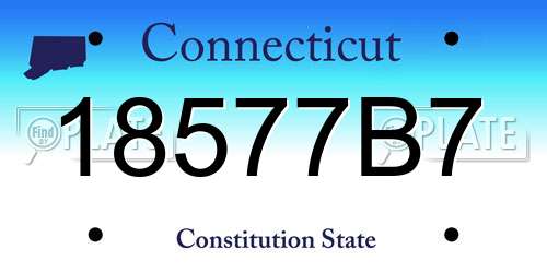 18577B7 Connecticut License Plate