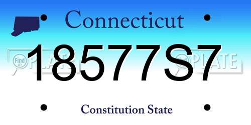 18577S7 Connecticut License Plate