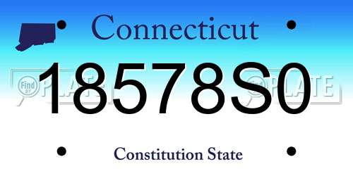 18578S0 Connecticut License Plate