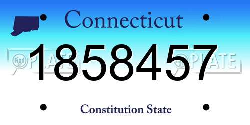 1858457 Connecticut License Plate