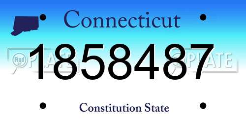 1858487 Connecticut License Plate