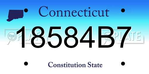 18584B7 Connecticut License Plate