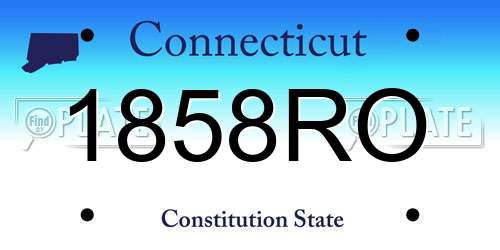 1858RO Connecticut License Plate