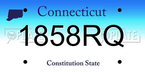 1858RQ Connecticut License Plate