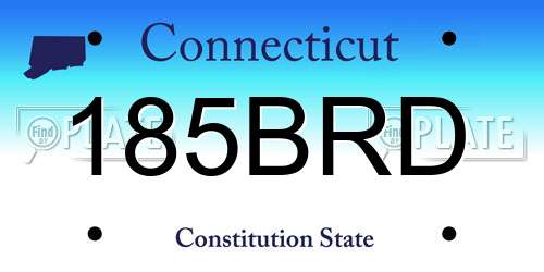 185BRD Connecticut License Plate