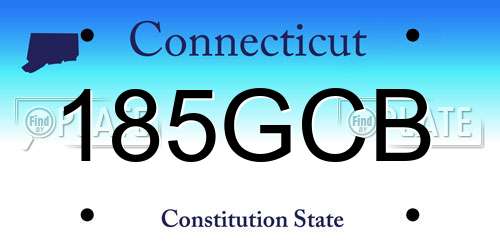 185GCB Connecticut License Plate