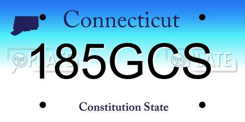 185GCS Connecticut License Plate