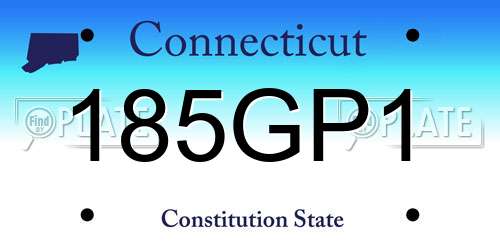 185GP1 Connecticut License Plate