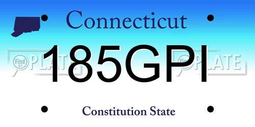185GPI Connecticut License Plate