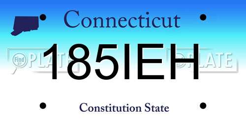185IEH Connecticut License Plate