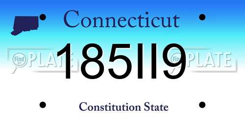 185II9 Connecticut License Plate