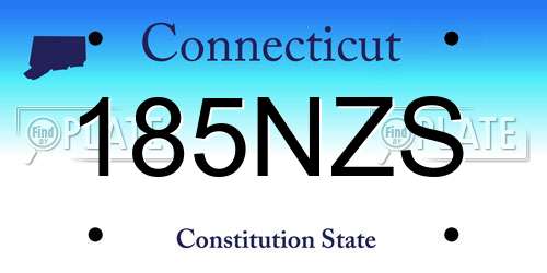 185NZS Connecticut License Plate