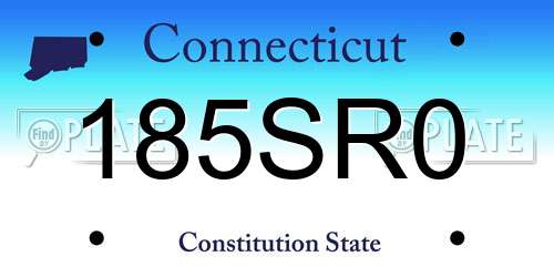 185SR0 Connecticut License Plate