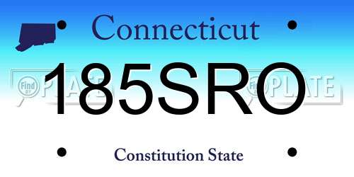 185SRO Connecticut License Plate