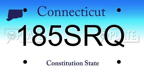 185SRQ Connecticut License Plate