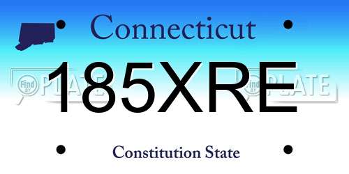 185XRE Connecticut License Plate