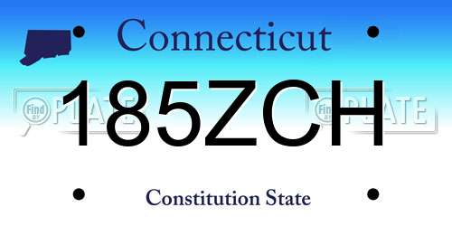 185ZCH Connecticut License Plate