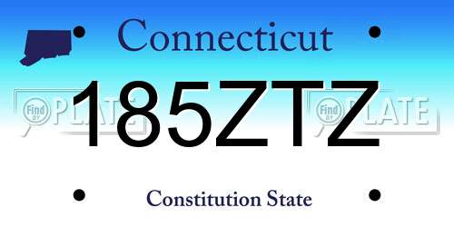 185ZTZ Connecticut License Plate