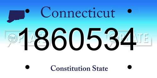 1860534 Connecticut License Plate