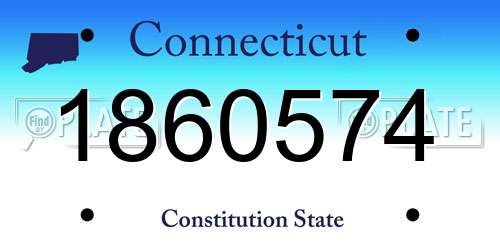 1860574 Connecticut License Plate