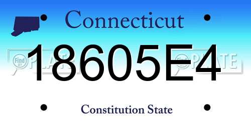 18605E4 Connecticut License Plate