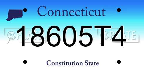 18605T4 Connecticut License Plate