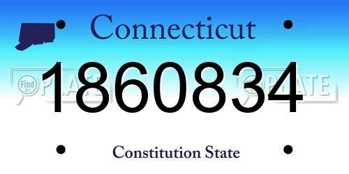 1860834 Connecticut License Plate