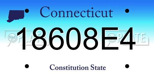 18608E4 Connecticut License Plate