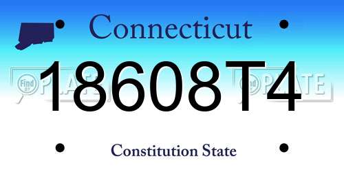 18608T4 Connecticut License Plate